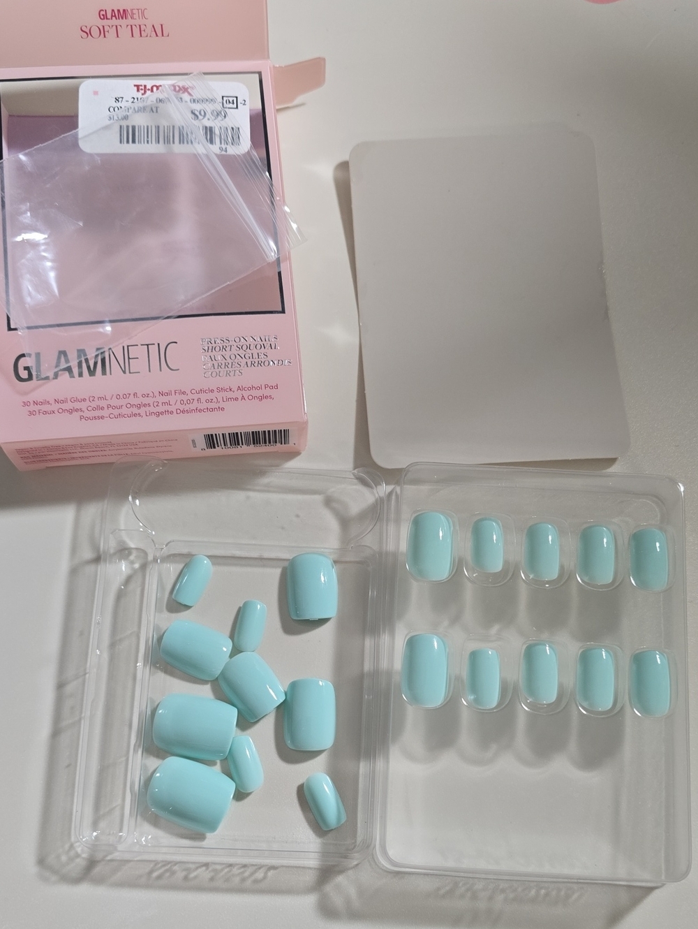 Glamnetic Short Squoval Soft Teal Press-On Nails - Picture 7 of 10